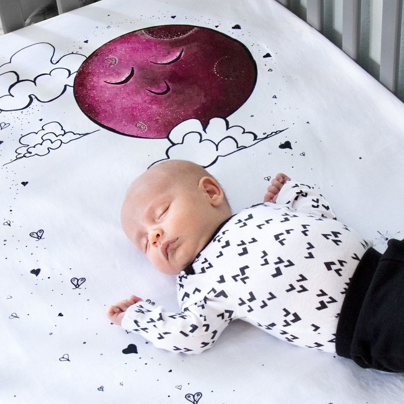 JumpOff Jo Fitted Crib Sheet - Cotton Crib Sheet for Standard Sized Crib Mattresses - Hypoallergenic and Breathable - 28 x 52 Inches - Mama Bear Pink