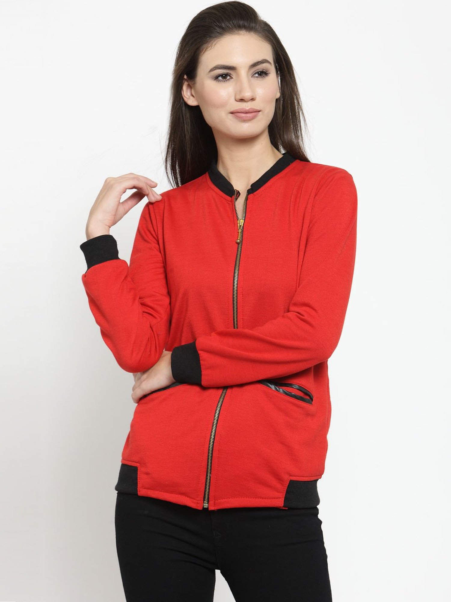 Belle Fille Red Regular Fit Jacket
