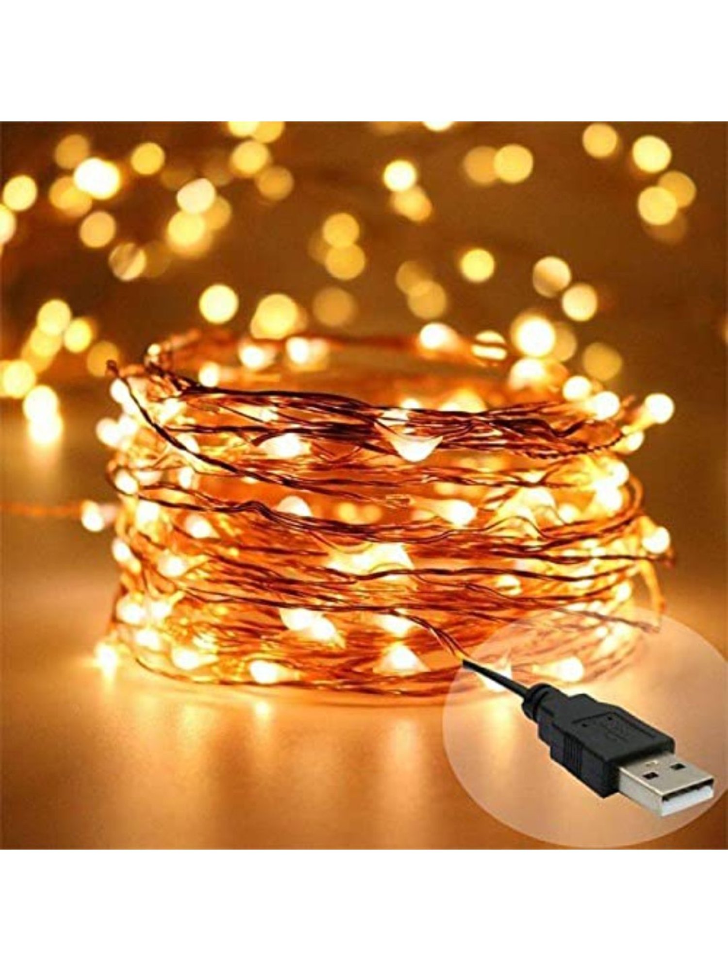 XERGY USB 50 LED 5 Meter Waterproof Fairy String Lights Starry String Lights with USB. (Yellow)