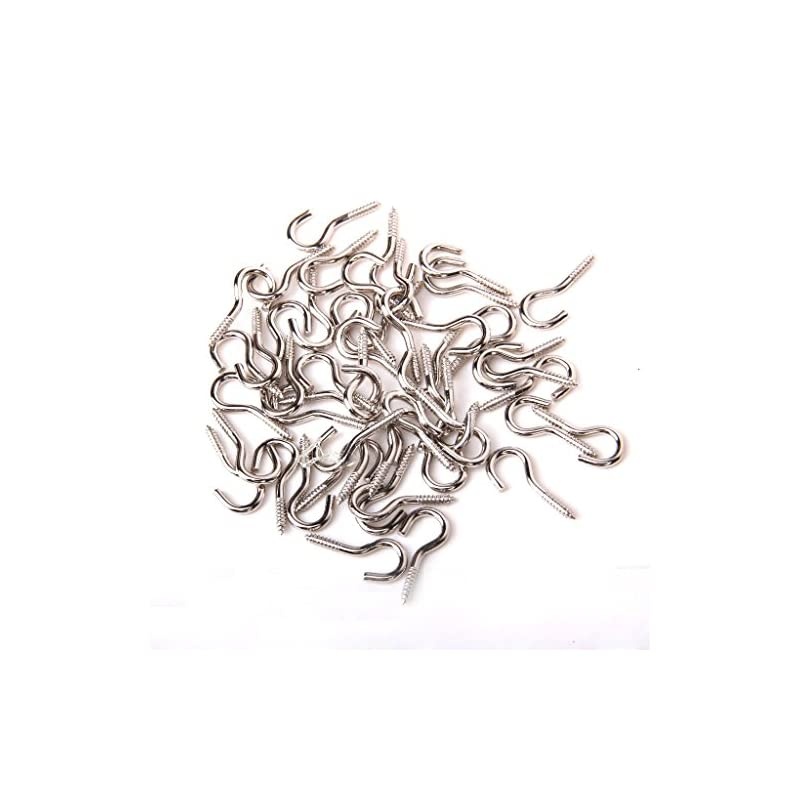50pcs Screw Hook Eye Silver