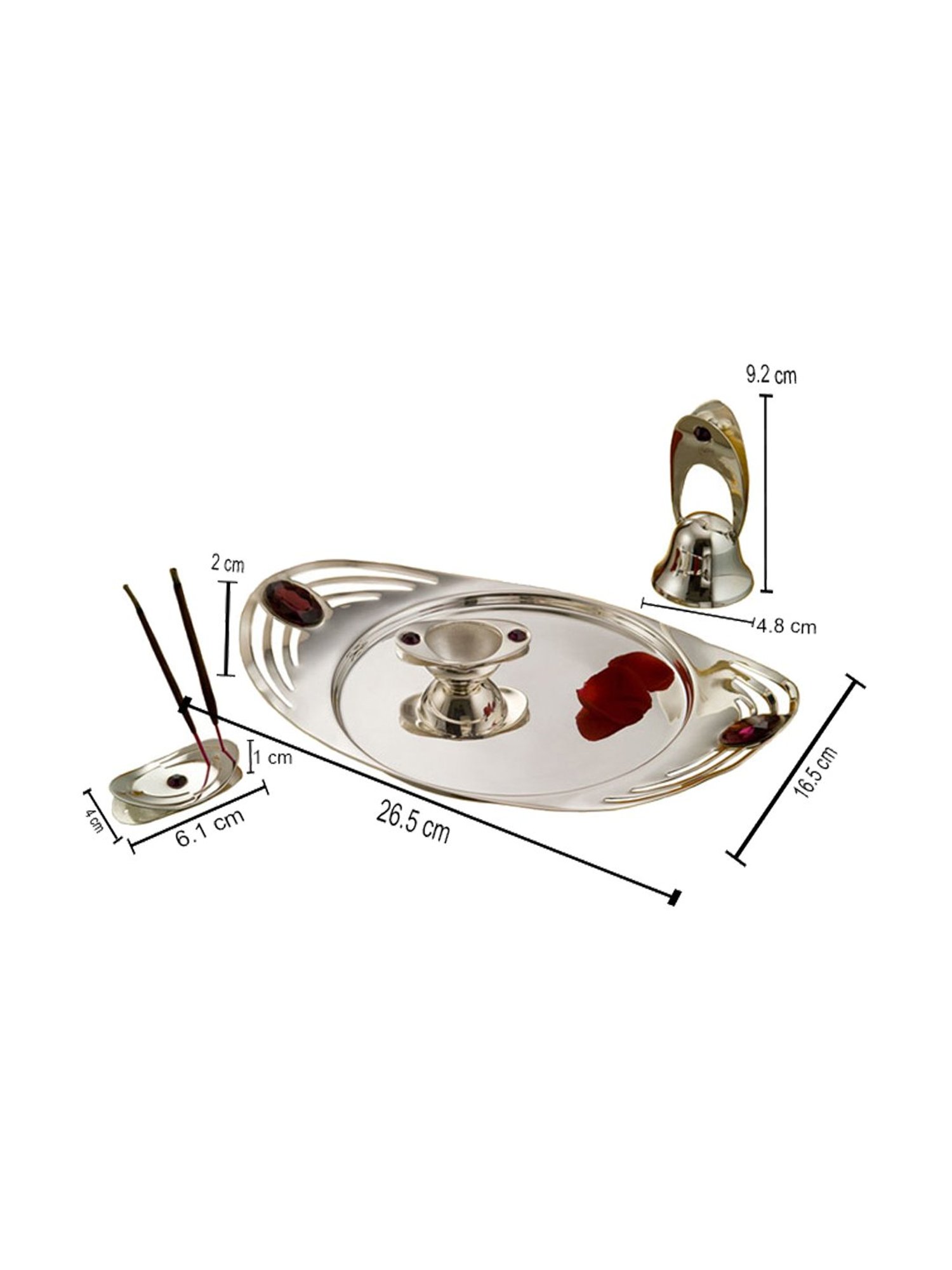 Episode Silver Plated Pooja Thali Tilak with Set