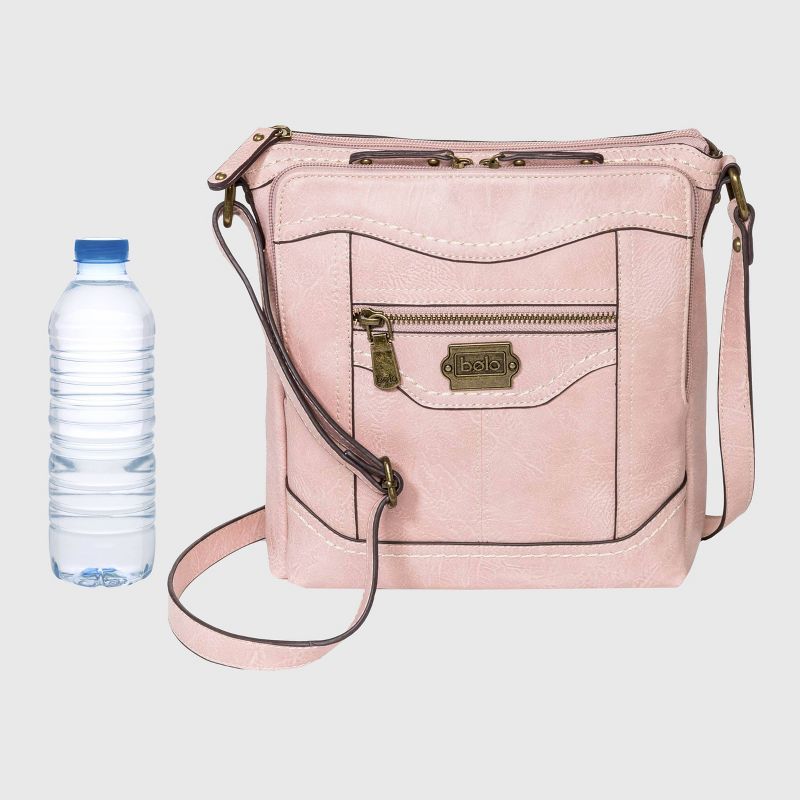 Bolo Zip Closure Crossbody Bag - Blush Pink