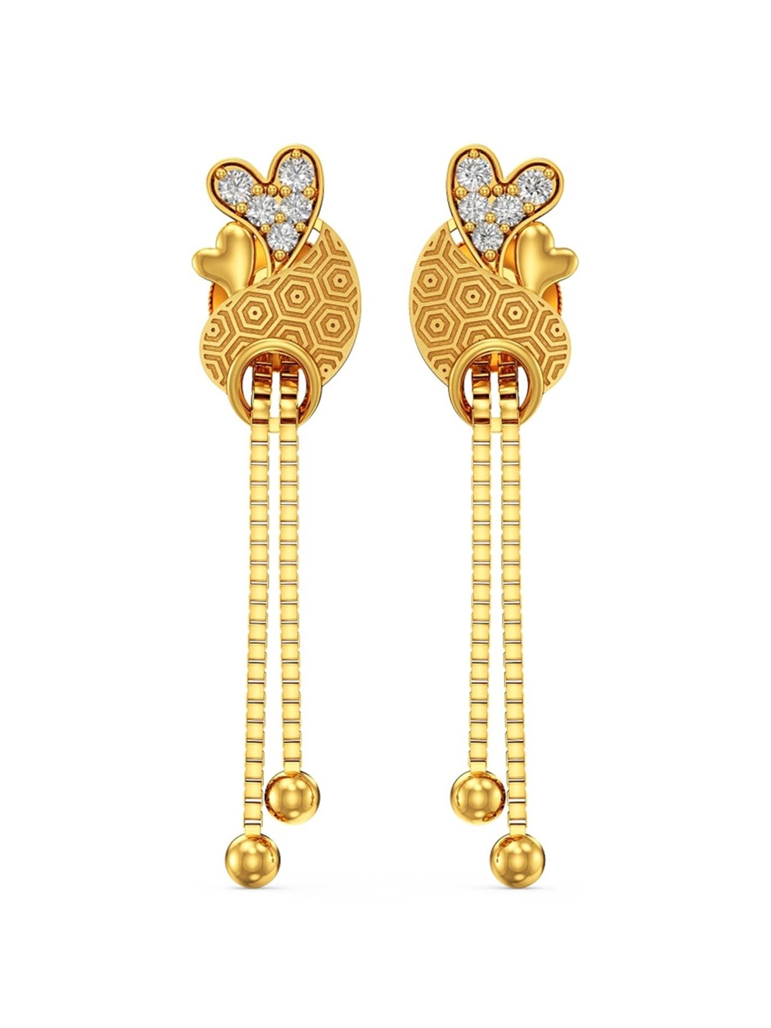 Joyalukkas Gold 22K Mirage Dangler Earrings for Women