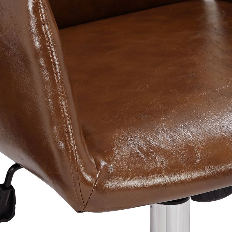55 Downing Street Megan Brown Faux Leather Swivel Office Chair