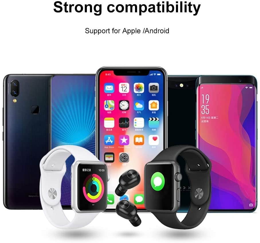 Waterproof Earphone Wireless Stereo Headphone Bluetooth Earbuds IPX7 Waterproof Sweatproof Earbud in Ear Headset with Charging Case,Headphone Mic for Showering Driving Running Cycling