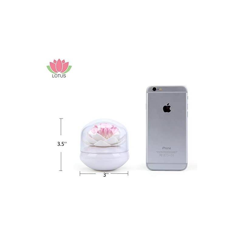 Q-Tips Holder Cotton Swab Organizer Lotus Shape Swab Cosmetic Storage Toothpick Container Bathroom Decor, White