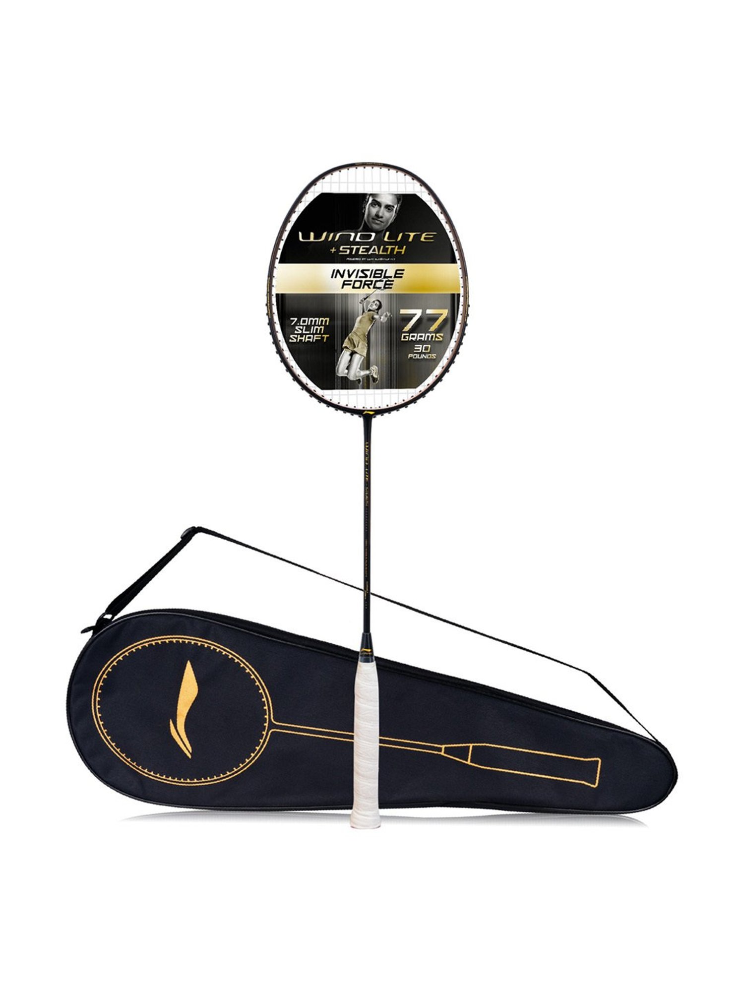 Li-Ning Wind Lite Stealth Badminton Racket (Charcoal Black) Size - Medium