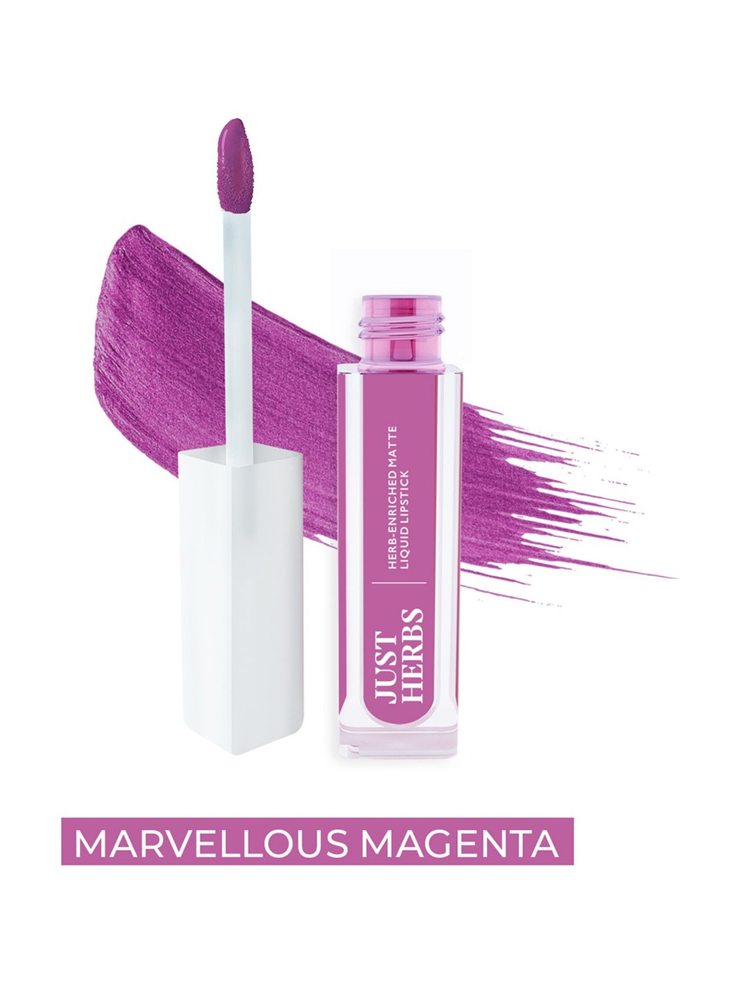 JUST HERBS Herb-Enriched Matte Liquid Lipstick Marvellous Magenta - 2 ml