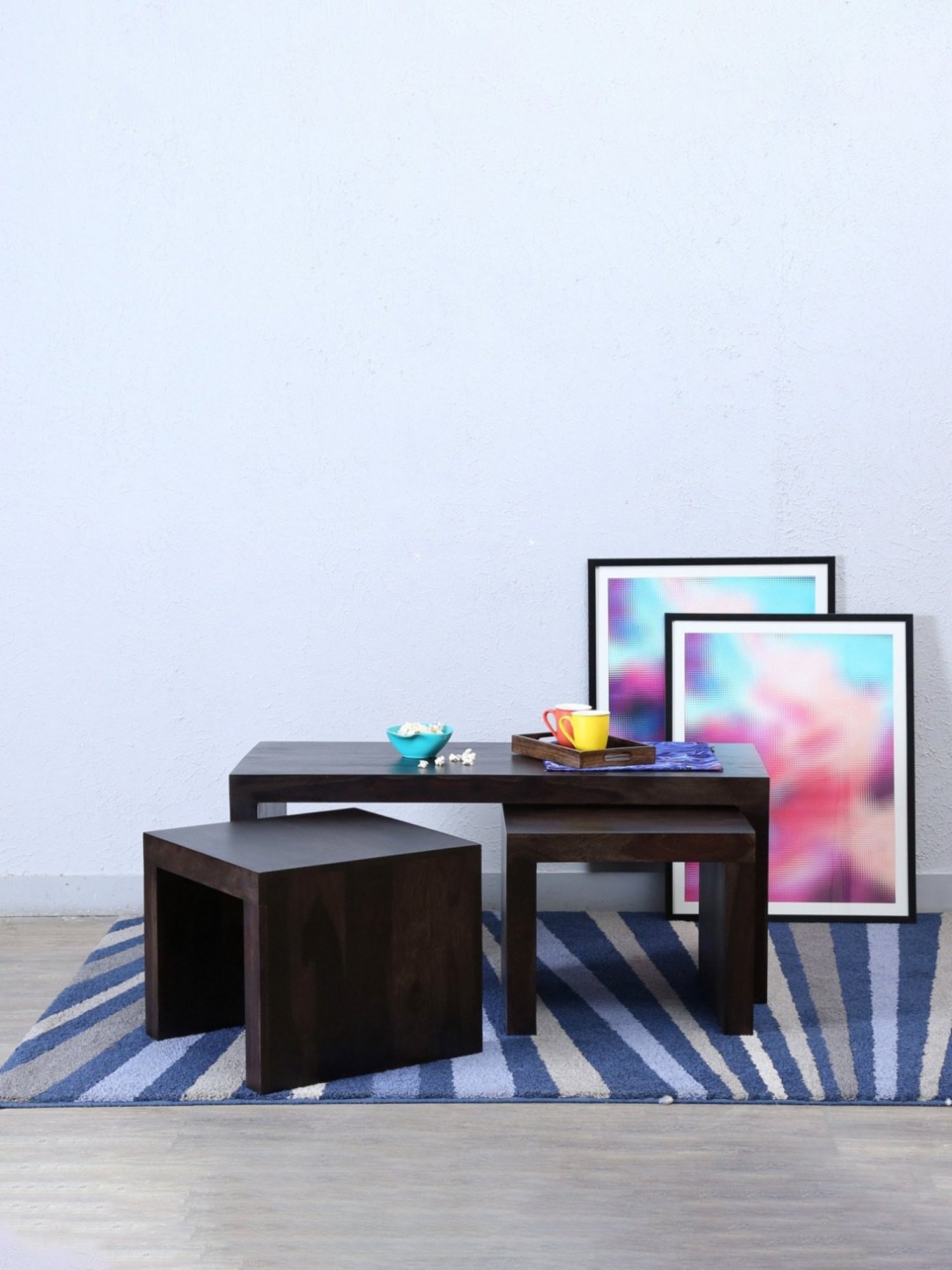 Ikiriya Kassel Dark Brown Wood Coffee Table Mahogany Finish