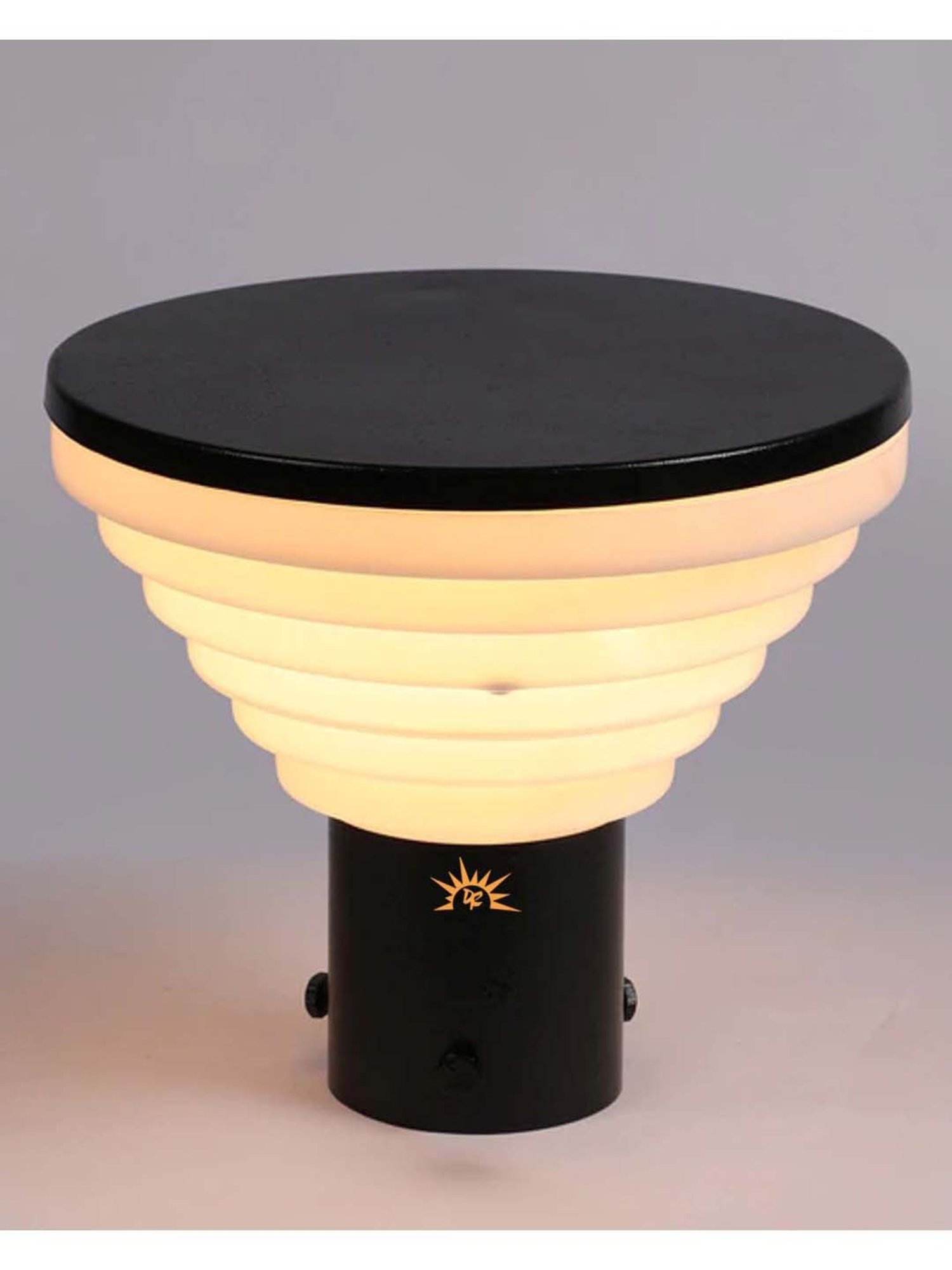 Pure Home and Living Grey Glass Trophy Shaped Table Lamp Stand