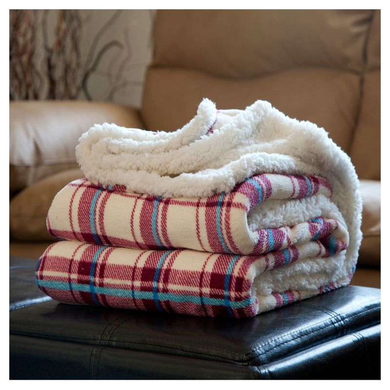 50"x60" Fleece Sherpa Throw Blanket Brown/White - Trademark Global