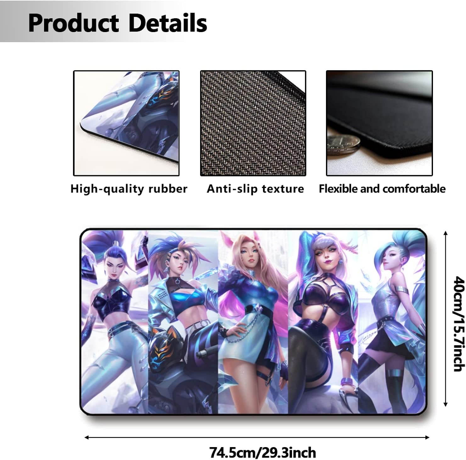KDA Mouse Pad 15.8x29.5 in Multipurpose Comfortable Waterproof Mousepad Desk Mat for Gamer Office Home