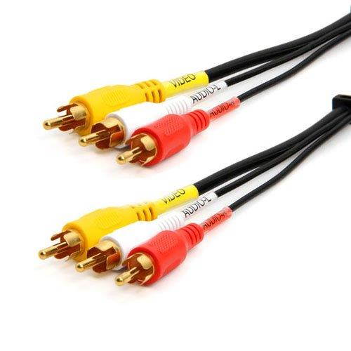 Cmple - 3-Male RCA to 3-Male RCA Composite Video Audio A/V AV Cable Gold Plated - 1.5 Feet