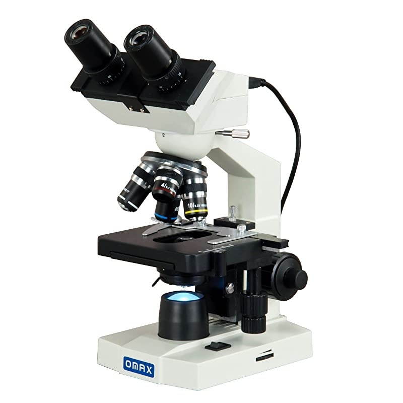 2000X Built-in 1.3MP Digital Binocular Compound LED Microscope+Book+Blank Slides+Covers+Lens Paper