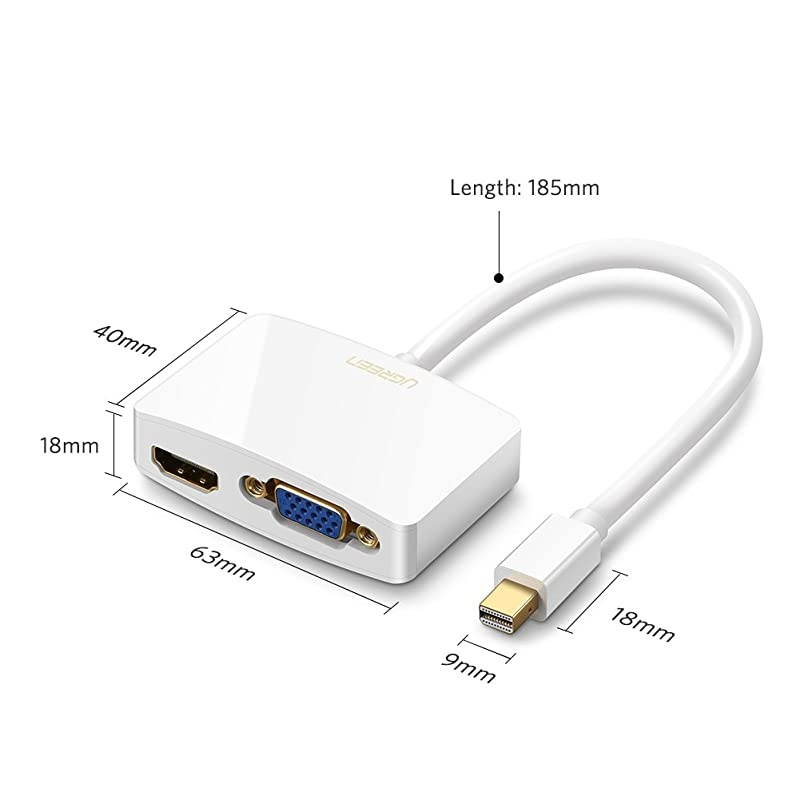 Mini DisplayPort to HDMI VGA Adapter Converter 4K Thunderbolt 20 Compatible for MacBook Pro MacBook Air iMac Surface Pro 1 2 3 4 6 Surface Laptop 2 Surface Book ThinkPad X1 White