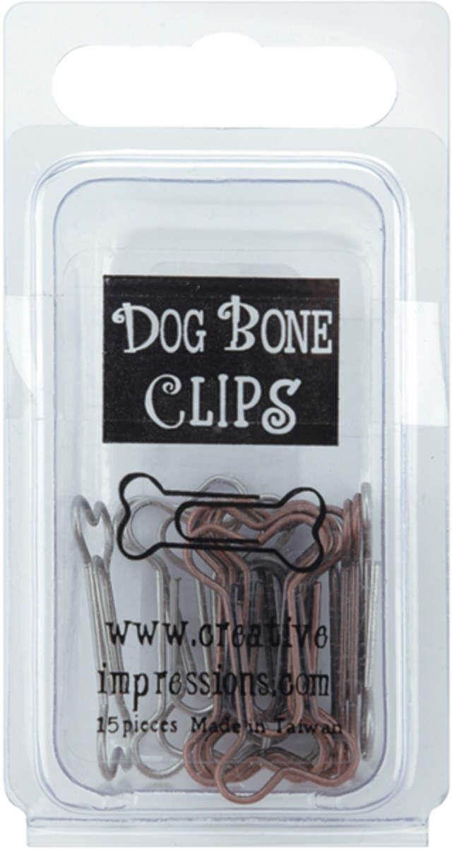 Creative Impressions CI85027 Metal Dog Bone Paper Clips 15/Pkg