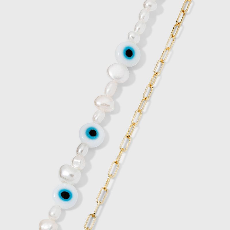 SUGARFIX by BaubleBar Mixed Media Anklet Set - Turquoise