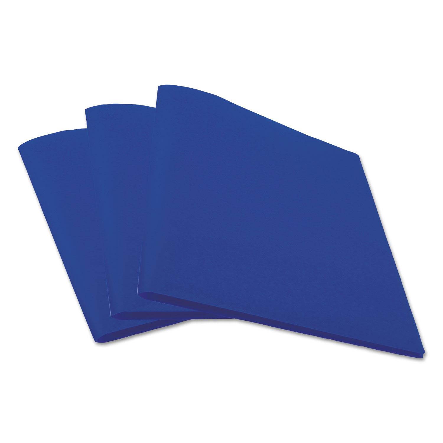 Universal Two-Pocket Plastic Folders, 11 X 8 1/2, Navy Blue, 10/Pack 20541