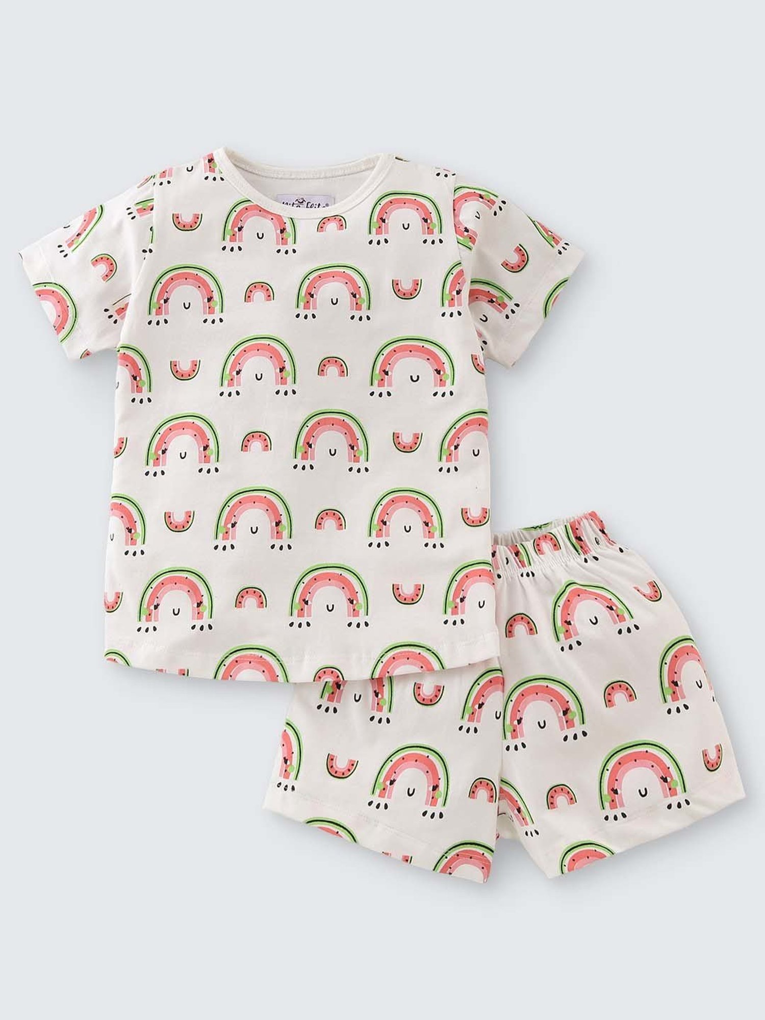 Berrytree Organic Girls Blue Cotton Clouds Print Night Suits