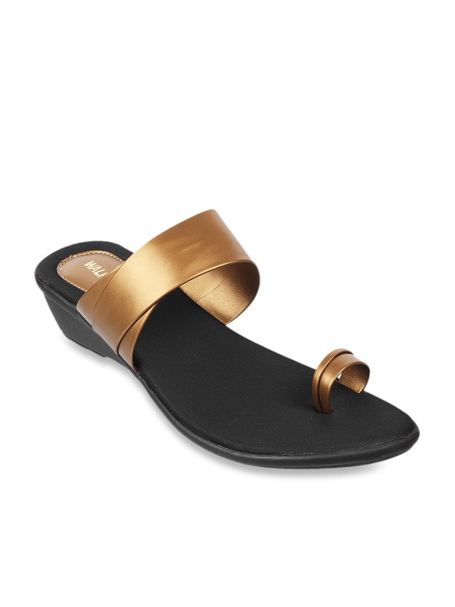 Walkway Women's Antique Gold Toe Ring Wedges