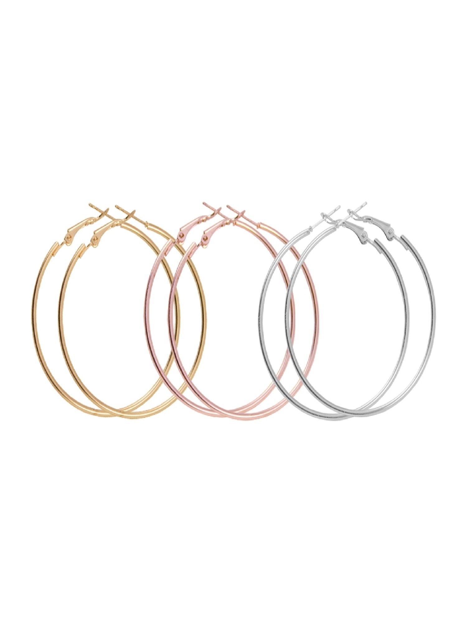 Jewelz Fashion Hoop Earrings Set for Women & Girls Pack of 3