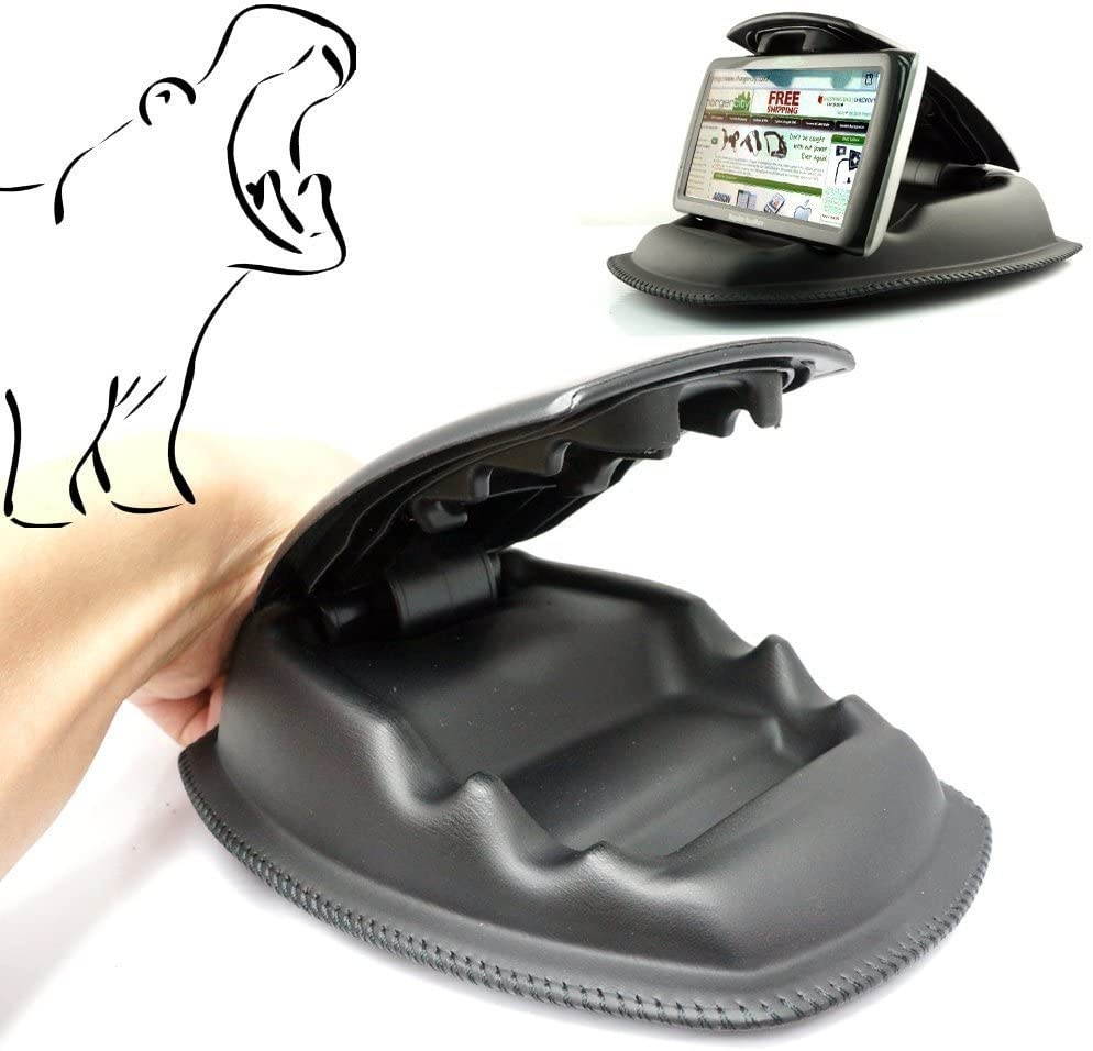 ChargerCity Hippo Series Universal GPS Friction Dashboard Mount for Garmin DriveSmart Drive Assist Luxe GPS 50 51 55 57LM 57LMT 57 58 58LM 60 61 2597 LMT GPS (Fits Tomtom Go Via XXL Start GPS Also)