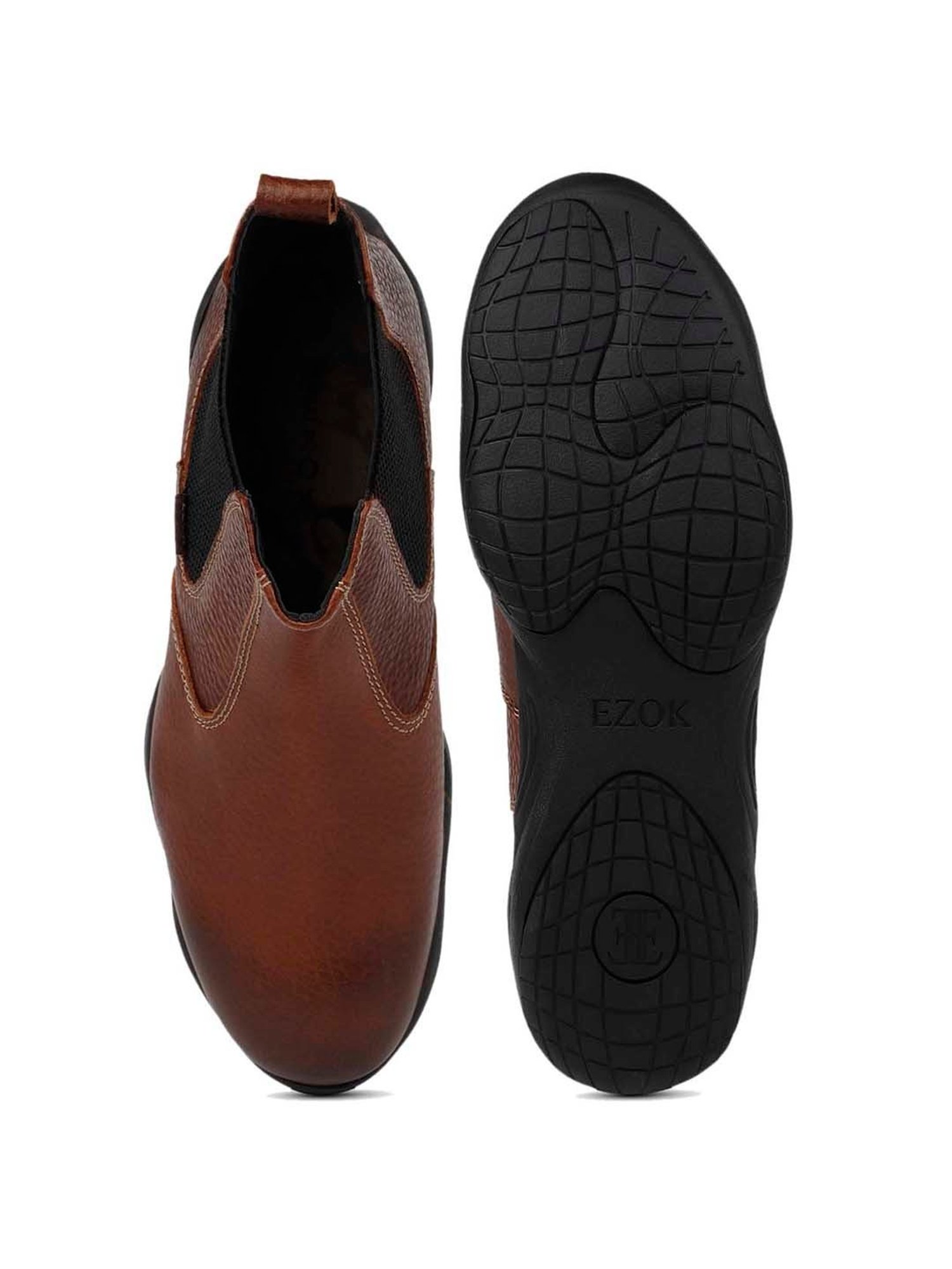 EZOK Men's Tan Chelsea Boots