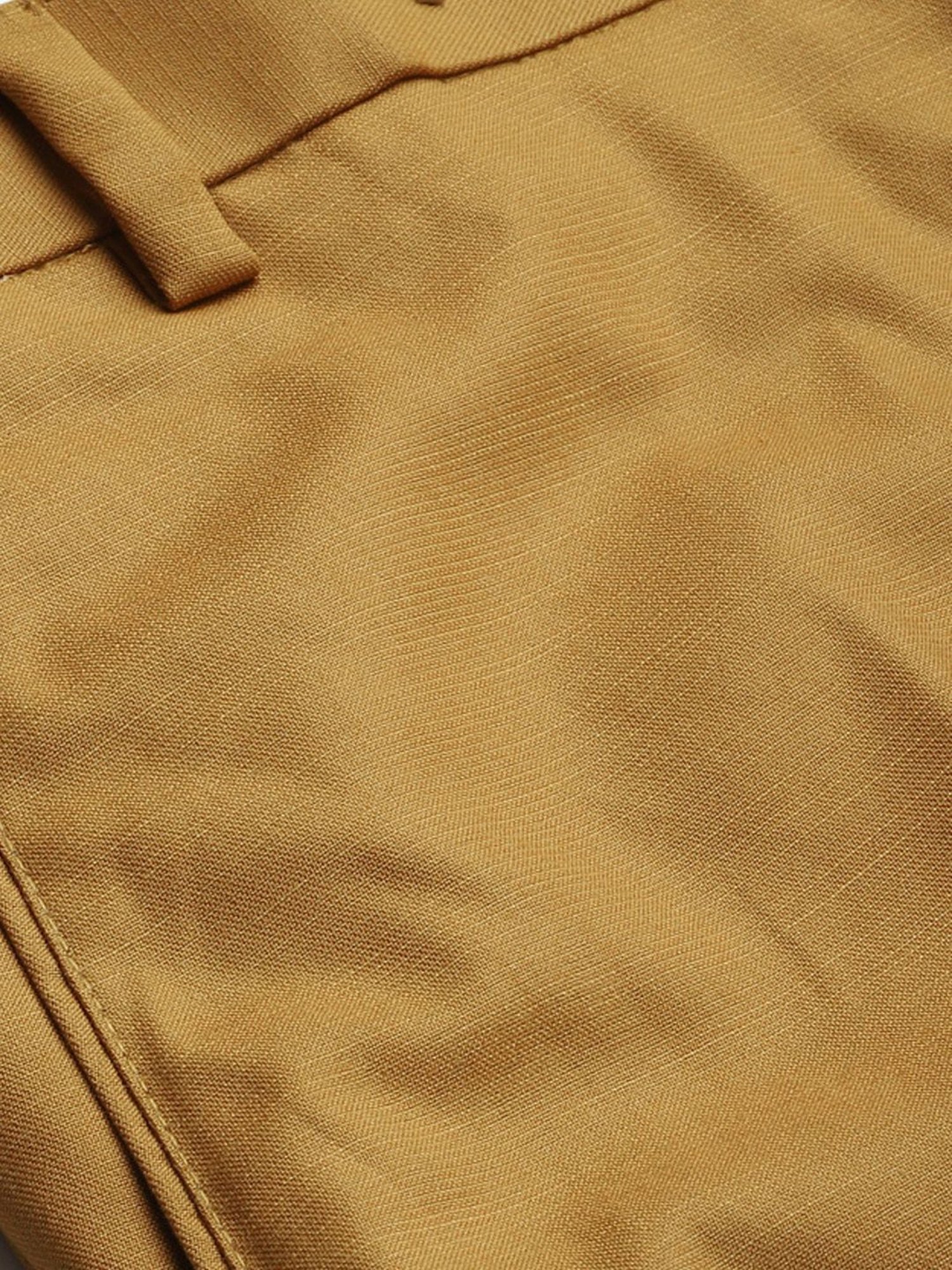 Hangup Mustard Regular Fit Flat Front Trousers