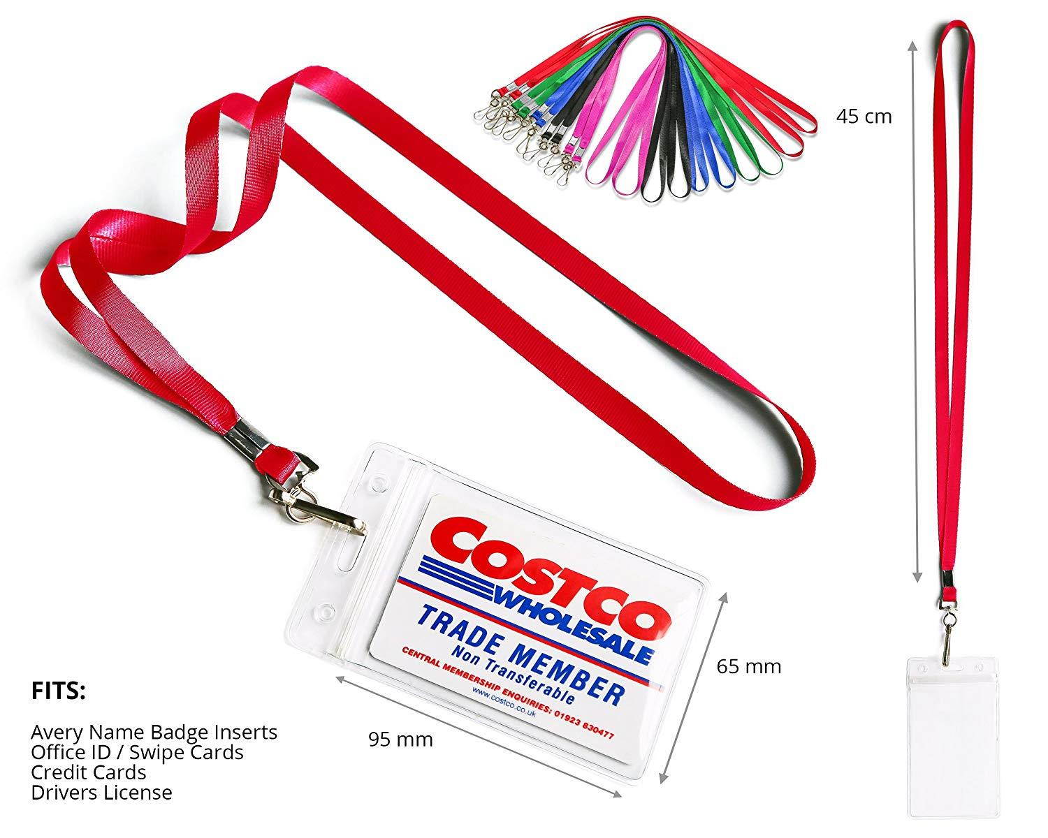 Durably Woven Lanyards & Vertical ID Badge Holders ~Premium Quality, Waterproof & Dustproof ~ for Moms, Teachers, Tours, Events, Businesses, Cruises & More (10 Pack, Mixed) by Stationery King