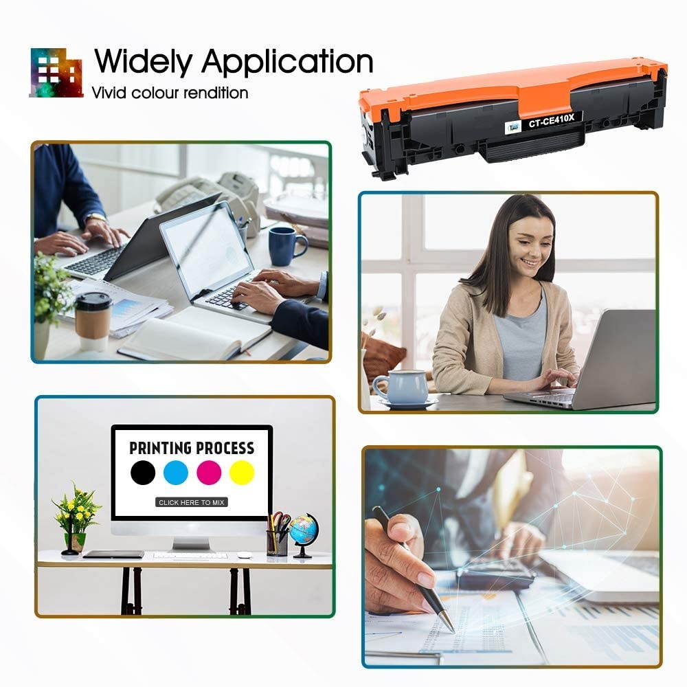 Cool Toner Compatible Toner Cartridge Replacement for HP 305A 305X CE410X CE410A HP Laserjet Pro 400 Toner M451dn M451nw M475dn M476nw M476dw M476dn M451dw M375nw (Black Cyan Magenta Yellow, 4 Pack)