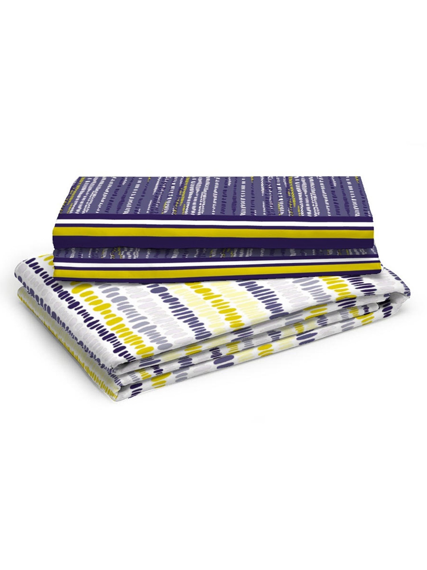 Layers Roma Stripes Yellow 120 TC Cotton King Bedding Set
