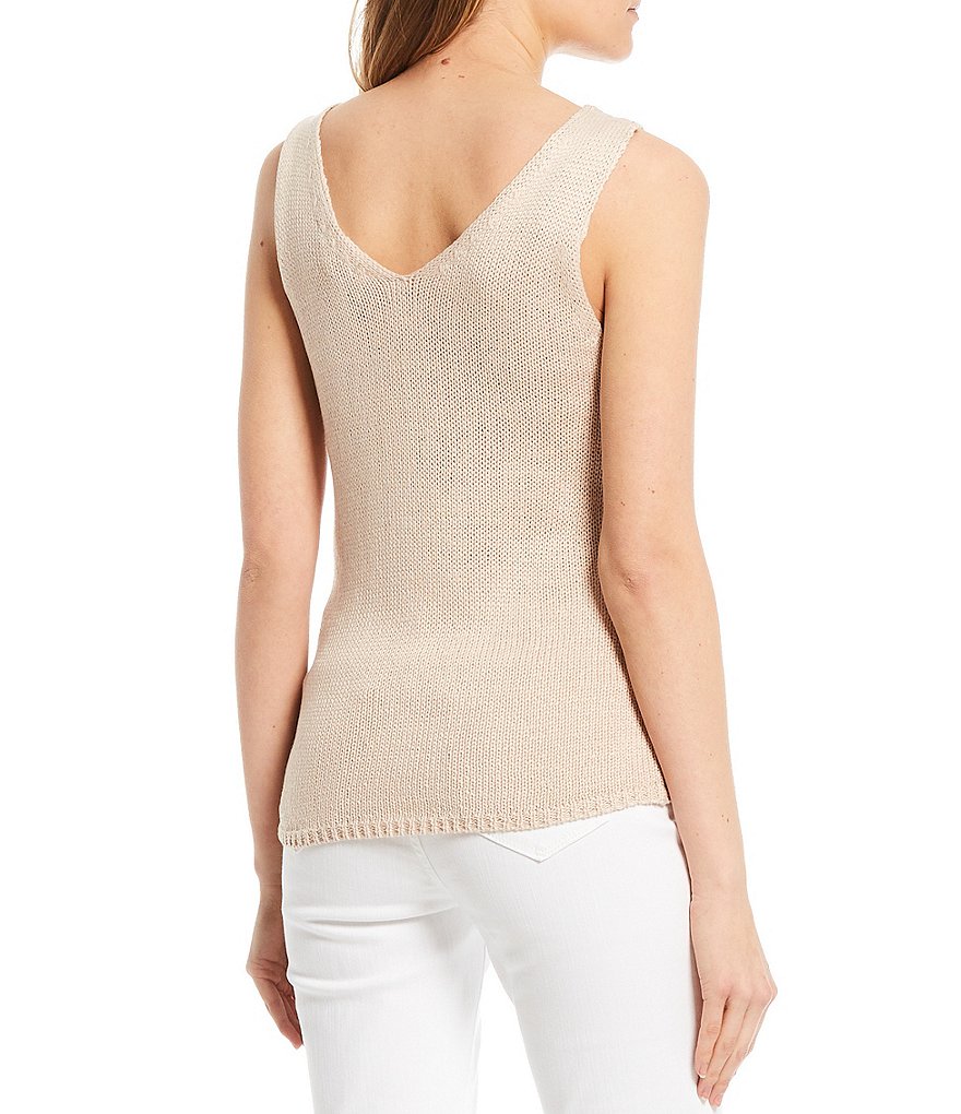 Blu Pepper Sleeveless Pompom Lightweight Sweater Knit Tank Top