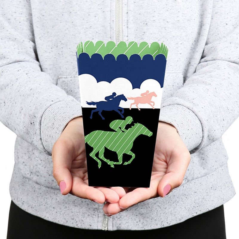 Big Dot of Happiness Kentucky Horse Derby - Horse Race Party Favor Popcorn Treat Boxes - Set of 12