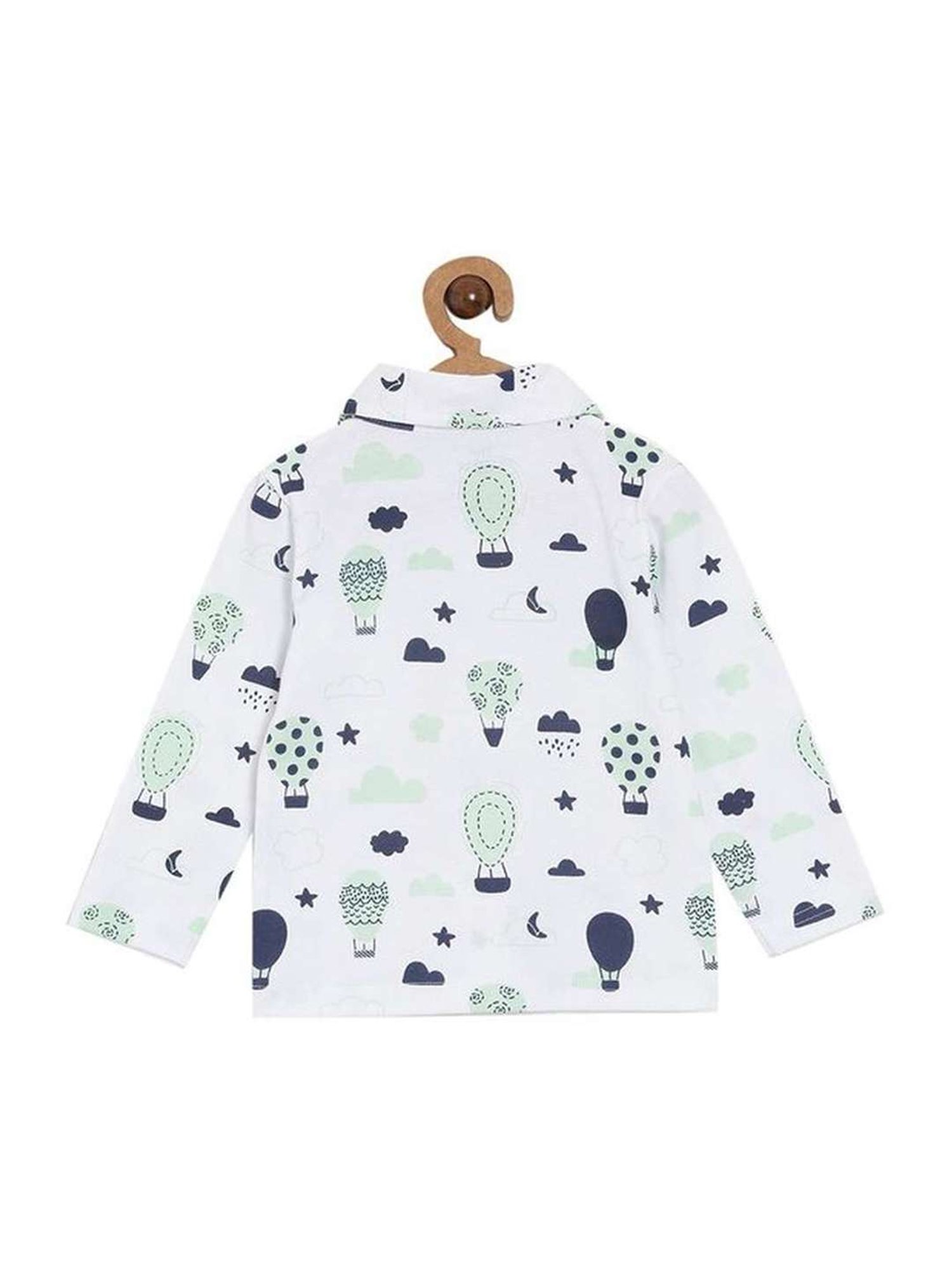 The Mom Store Boys Multicolor Cotton Printed Full Sleeves Shirt Set