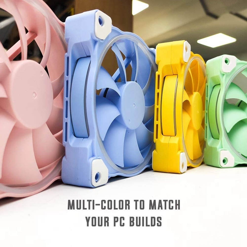 ID-COOLING ZF-12025 Pastel 120mm Case Fan White LED PWM Fan for PC Case/CPU Cooler (Green)