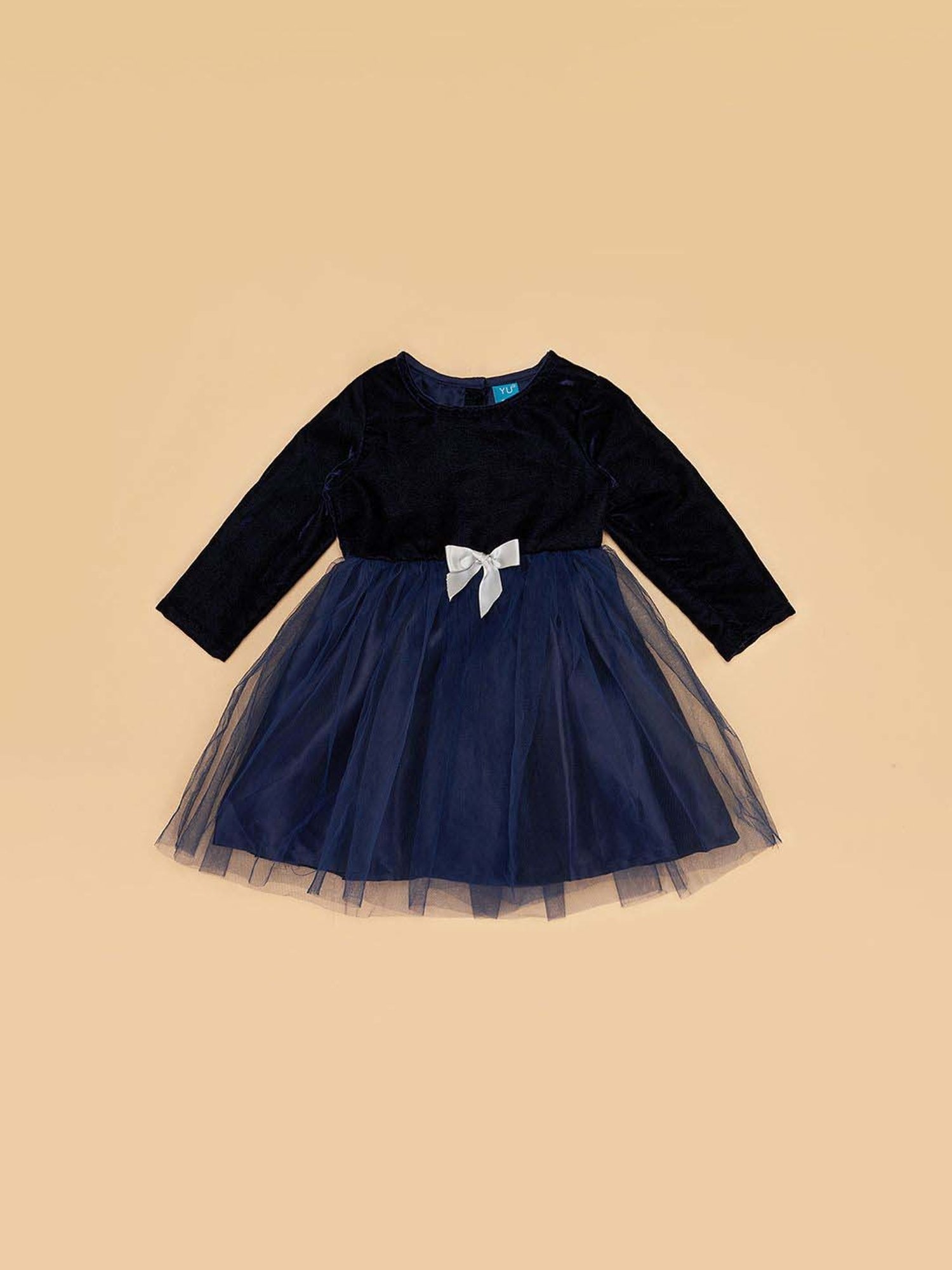 YU by Pantaloons Kids Navy Applique Full Sleeves Dress