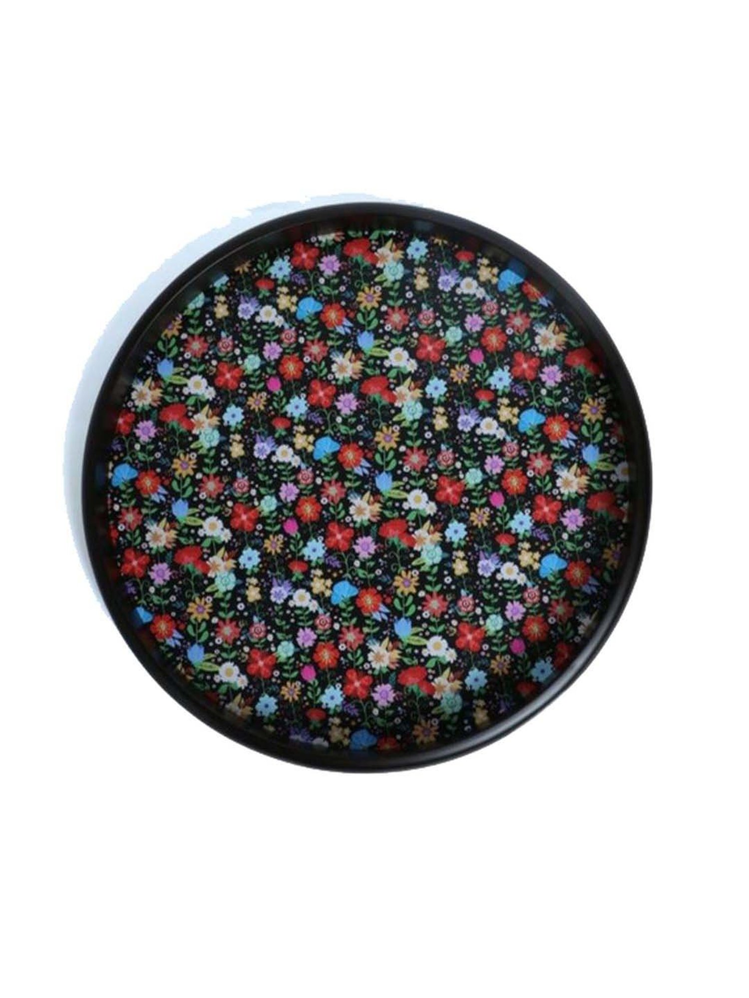 Crayton Floral Printed Round MDF Wall Hanging - Set of 1