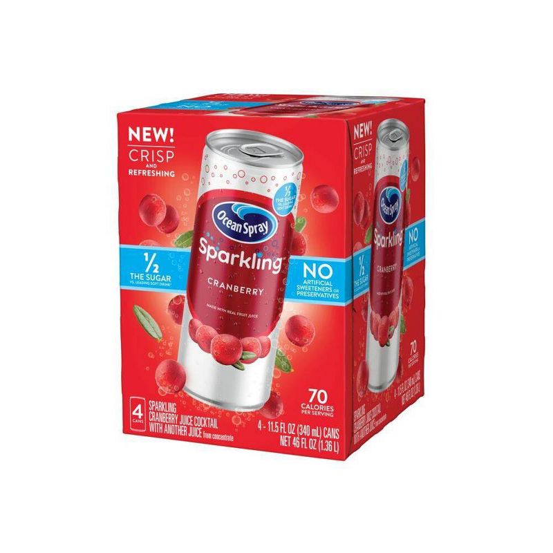 Ocean Spray Sparkling Cranberry Juice - 4pk/11.5 fl oz Cans