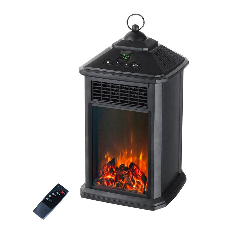 Lifesmart YH-28 400 Watt Lantern Electric Infrared Space Heater with Flame Effect Remote Control