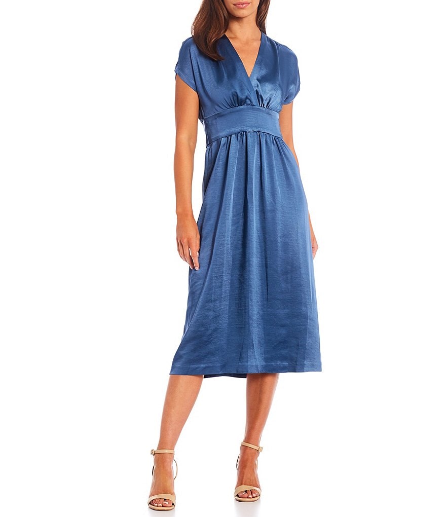 Tommy Hilfiger Paisley Chiffon Smocked Sleeveless Mock-Neck Midi A-Line Dress