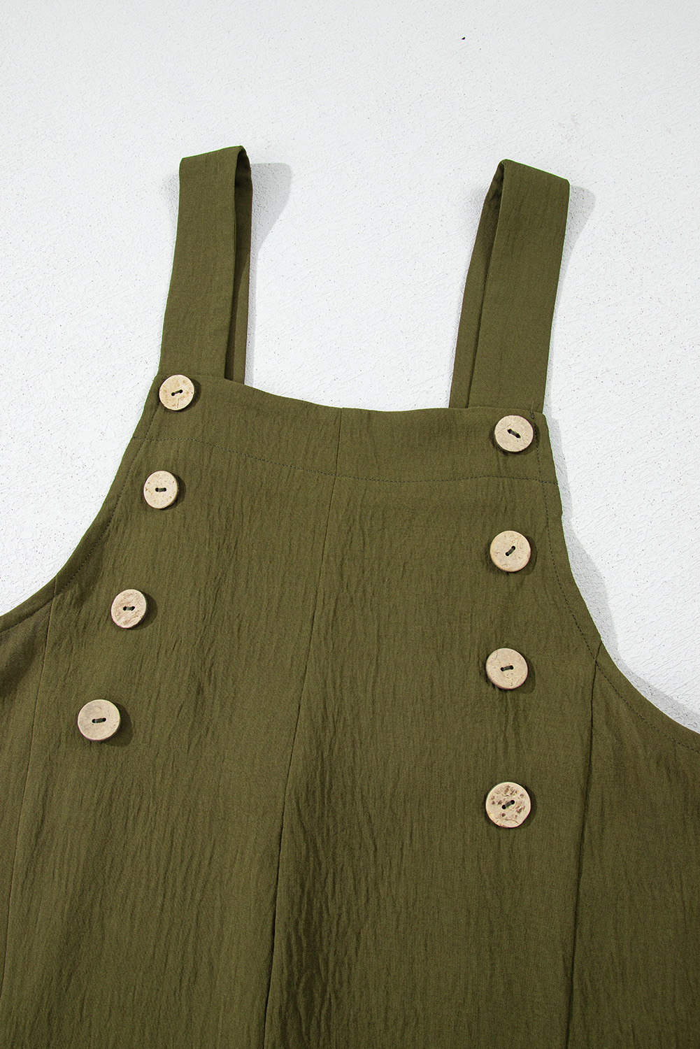 Gray Textured Wide Leg Overall with Pockets