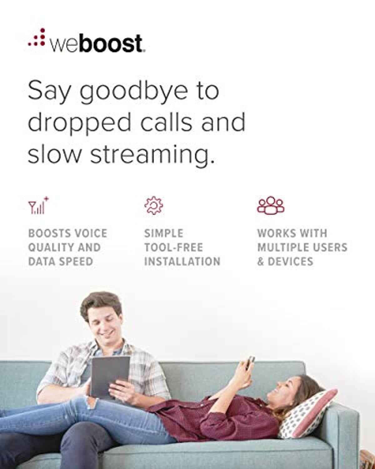 weBoost Basic Home (471101) Cell Phone Signal Booster Kit | Up to 1,500 sq. ft. | Rooms or Apartments | Verizon and AT and T |  Exclusive | FCC Approved (471101)