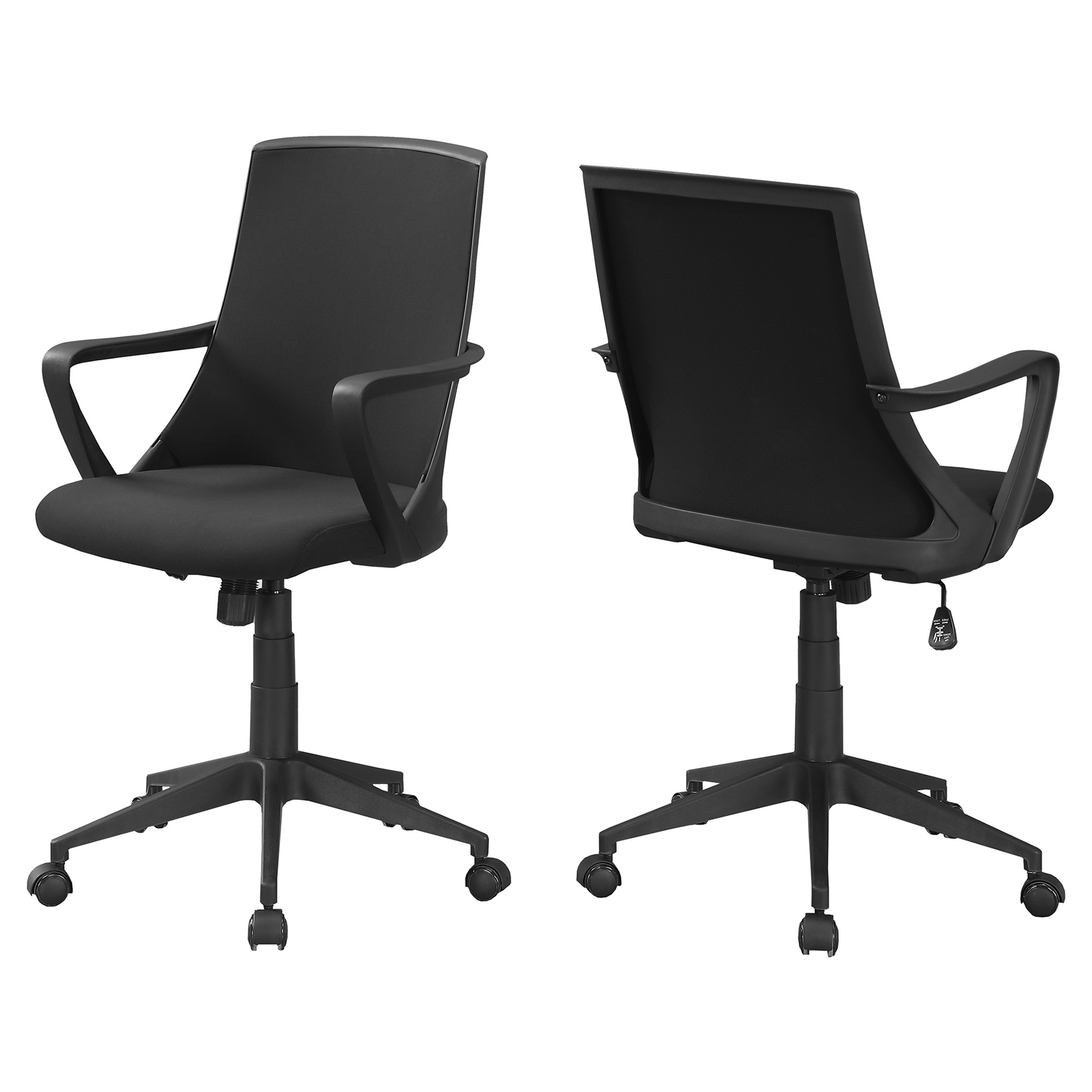 Monarch Specialties 22.5"L Contemporary Mid-Back Swivel Office Chair - Black