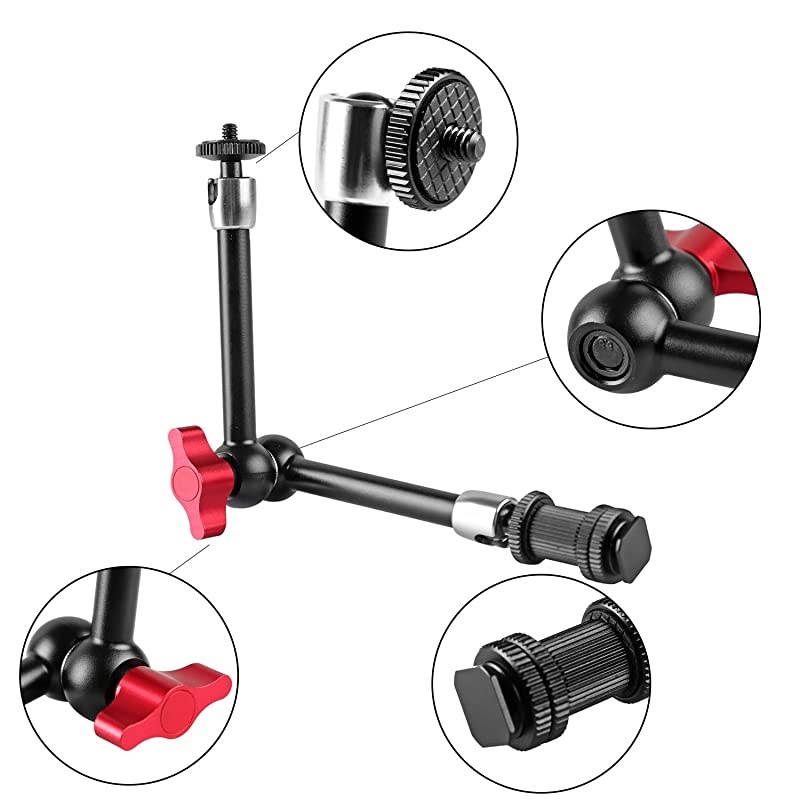 11inch Adjustable Articulating Friction Magic Arm amp Large Super Clamp Compatible with DSLR Camera Rig LED Lights Flash Light LCD Monitor