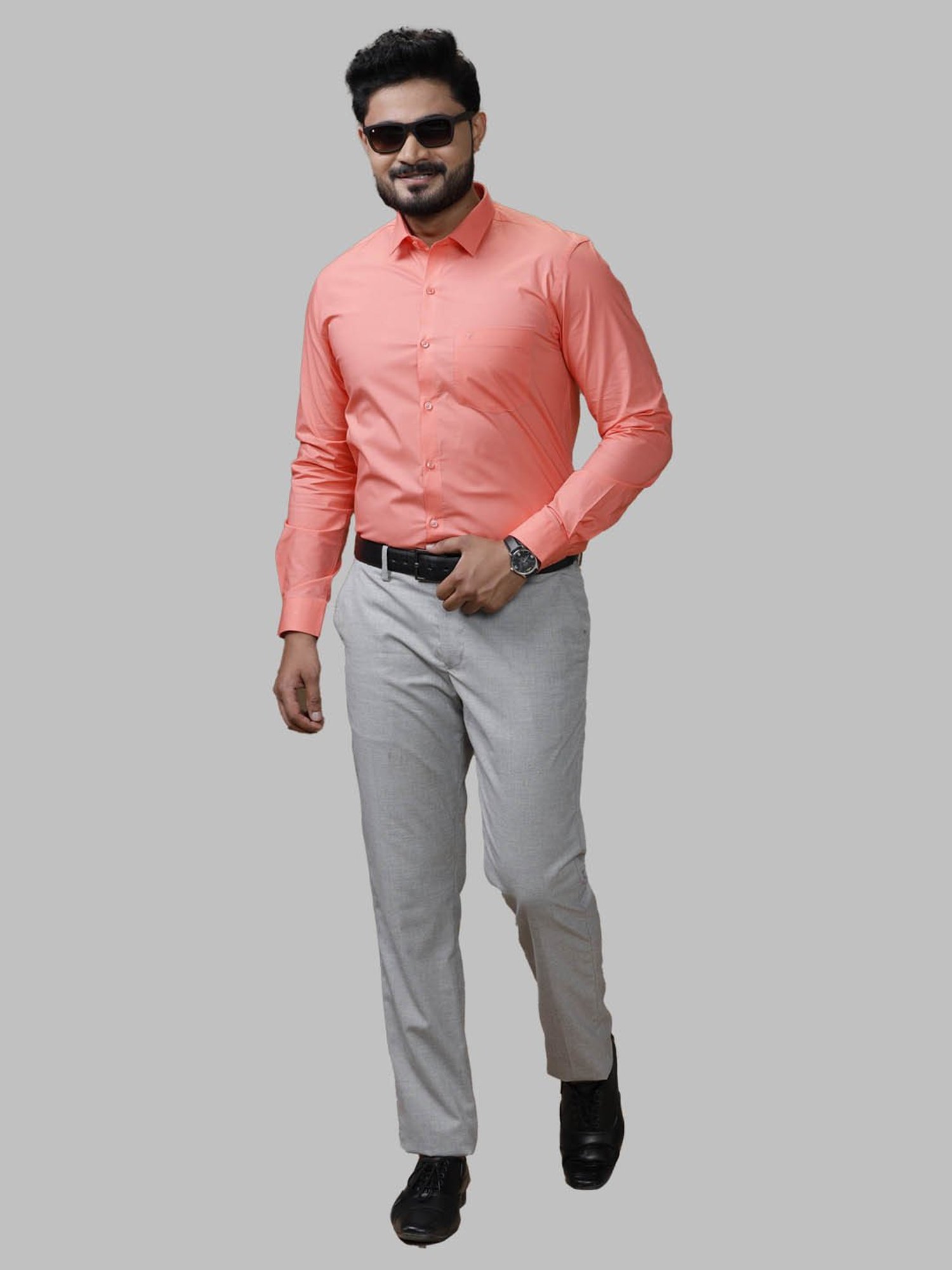 Ramraj Pink Regular Fit Shirt