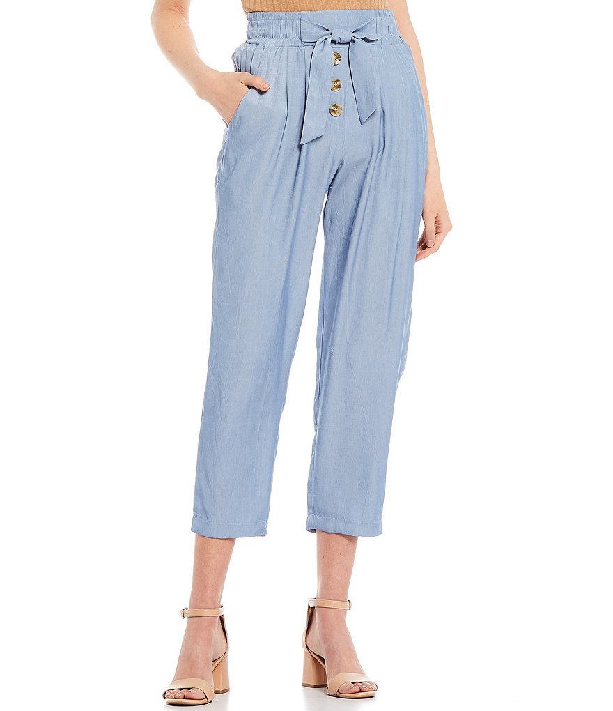 June & Hudson Tie Front Pants