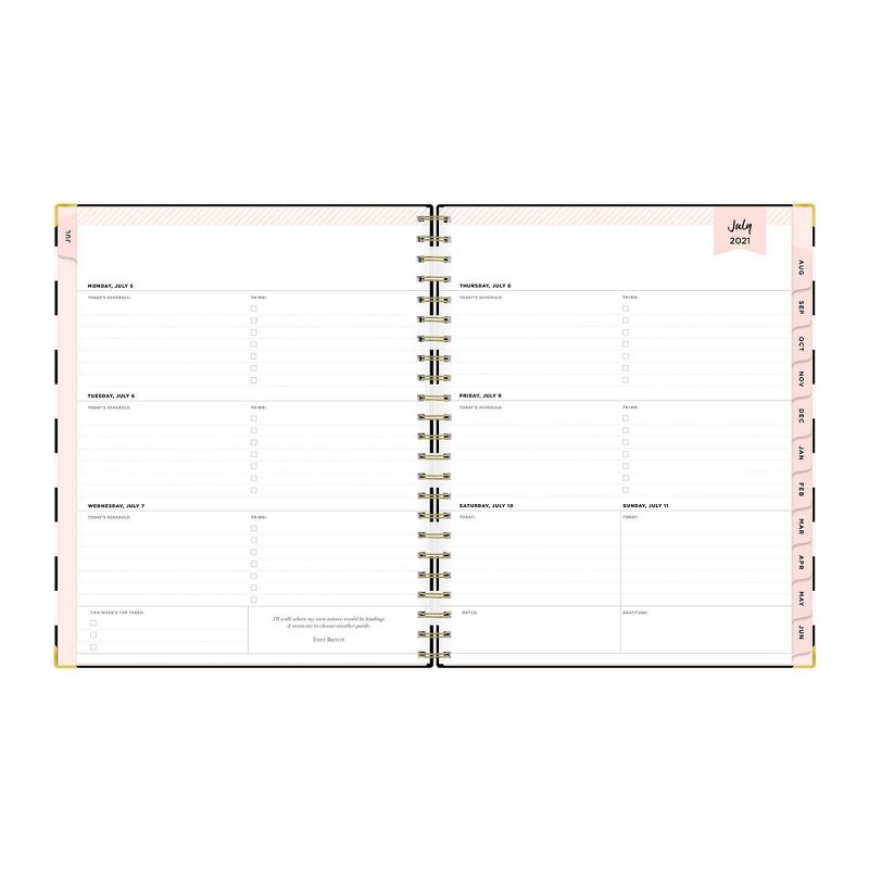 2021-22 Academic Planner 8.5" x 11" Hard Cover Weekly/Monthly Wirebound Rugby Stripe Black - Day Designer