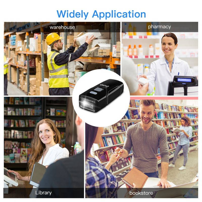 Eyoyo 1D 2D QR Barcode Scanner,3-in-1 USB Wired & 2.4G Wireless & Bluetooth BarCode Portable Image Scanner CCD PDF417 Data Matrix Code Screen for iPad,iPhone,Android Phones,Tablets or Windows Mac PC