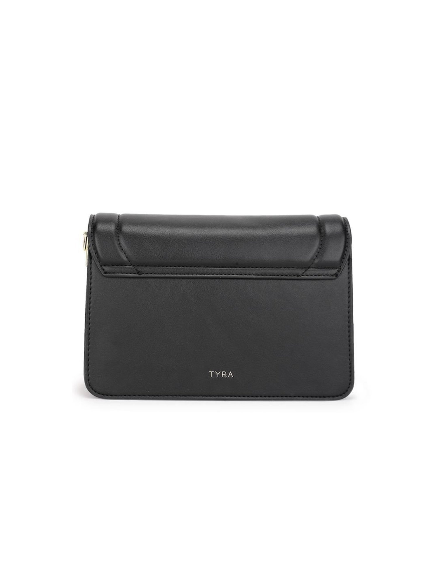 Tyra Dahlia Black Solid Faux Leather Sling Handbag