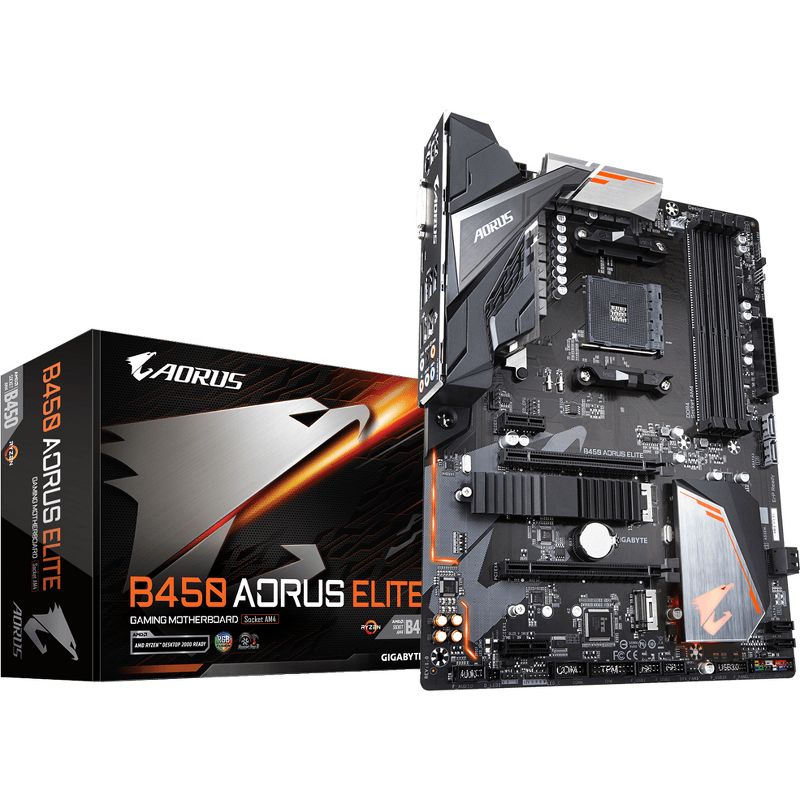 Aorus Ultra Durable B450 AORUS ELITE Desktop Motherboard - AMD Chipset - Socket AM4 - 64 GB DDR4 SDRAM Maximum RAM - UDIMM, DIMM - 4 x Memory Slots